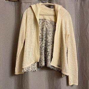 Prana Hilo Snowflake Hooded Open Swing Cardigan